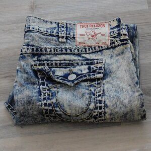 True Religion Men's Rocco Bleach Out Washed Relaxed Skinny Jeans - 105900 Sz 44